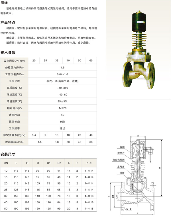 ZCG高溫電磁閥